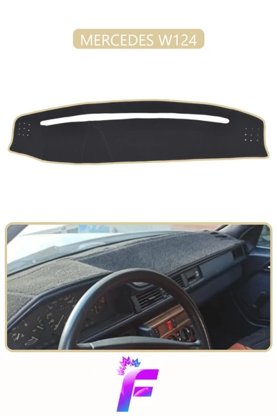 MİRCEM MERCEDES W124 Uyumlu Torpido Örtüsü | Yansıma Önleyici | Kolay Montaj | Tam Koruma | H1 Bej ürün görseli 1