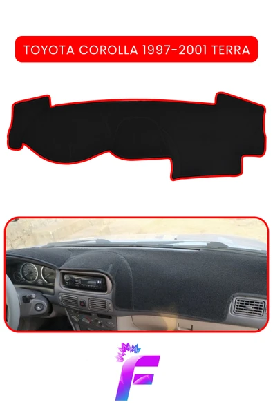 MİRCEM TOYOTA COROLLA TERRA (1997-2001)  Torpido Örtüsü | Güneşten Korur | Kolay Montaj | Tam Uyum | B21 Kırmızı ürün görseli 1