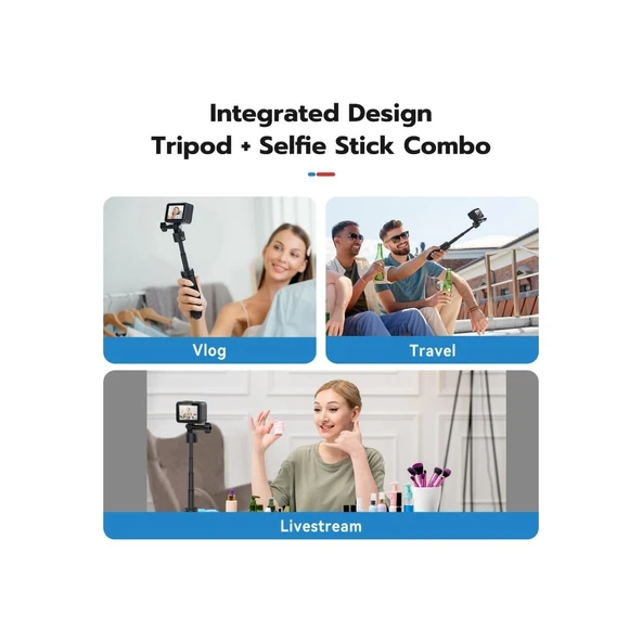 Telesin Mini Tripod Selfie Stick (40CM) - Resim 4