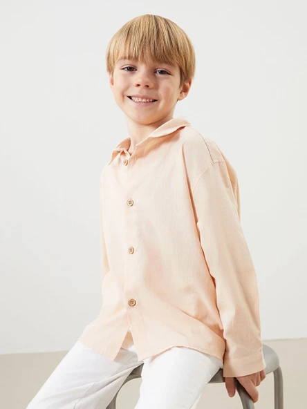 LCW Kids PEMBE Basic Erkek Çocuk Gömlek ve Pantolon 2'li ürün görseli 1