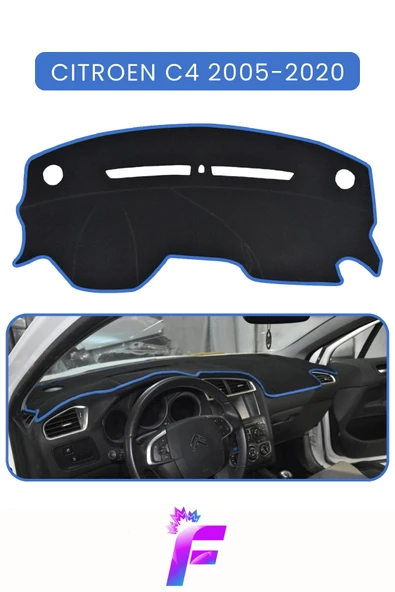 MİRCEM CITROEN C4 (2005-2020) Uyumlu Ön Göğüs Koruma | Hızlı  Montaj | Kaymaz Tasarım | Tam Uyum | D77 Mavi ürün görseli 1