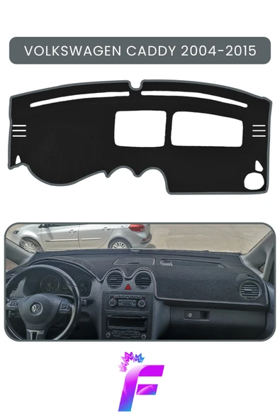 MİRCEM VOLKSWAGEN CADDY (2004-2015) Araca Özel Torpido Örtüsü | Ön Göğüs Kılıfı | Tam Koruma |B74 Gri ürün görseli 1