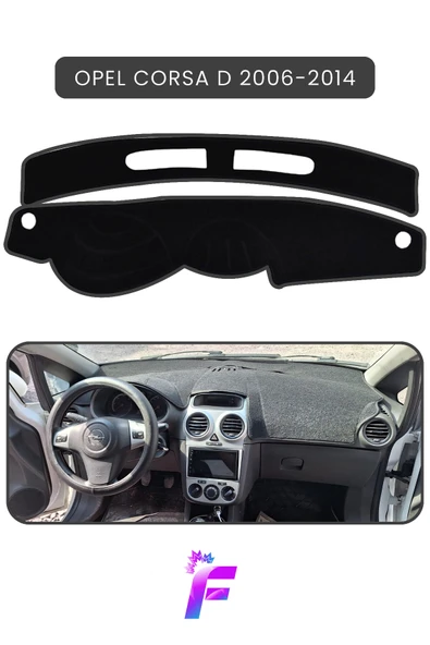 MİRCEM OPEL CORSA D (2006-2014) Torpido Örtüsü | Güneşten Korur | Kolay Montaj | Tam Uyum | Tam Koruma |T48 Siyah ürün görseli 1