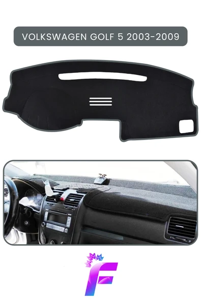MİRCEM VOLKSWAGEN GOLF 5 (2003-2009) Torpido Örtüsü | Güneşten, Isıdan, Çatlamadan Korur | Tam Uyum | C2 Gri ürün görseli 1