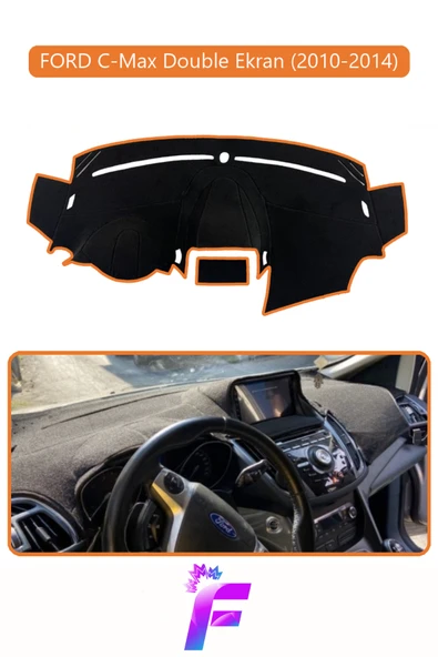 MİRCEM FORD C-MAX DOUBLE EKRAN (2010-2014) Torpido Örtüsü | Güneşten Korur | Kolay Montaj | Tam Uyum | E88 Kahverengi ürün görseli 1