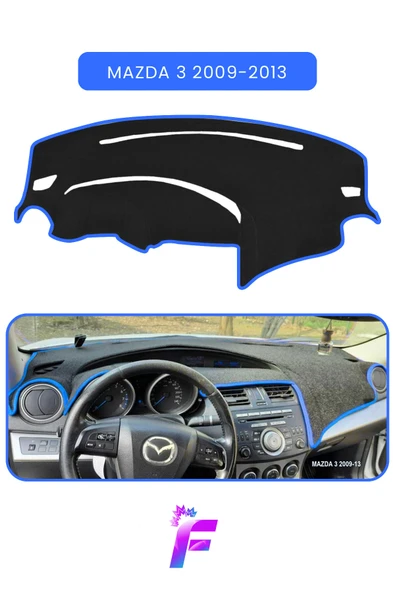 MİRCEM MAZDA 3 (2009-2013) Araca Özel Torpido Örtüsü | Ön Göğüs Kılıfı | Tam Koruma | Oto Aksesuar | TD35 Mavi ürün görseli 1