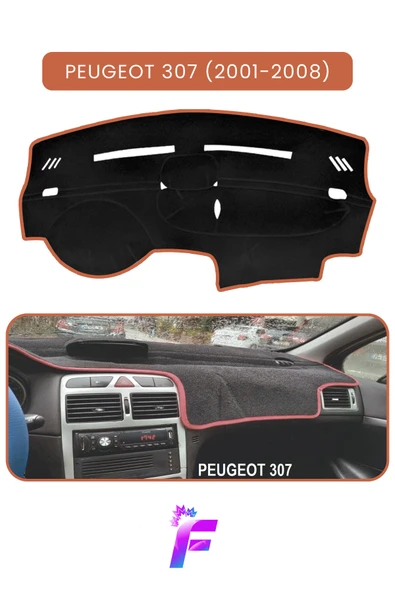 MİRCEM PEUGEOT 307 (2001-2008) Araca Özel Torpido Örtüsü | Ön Göğüs Kılıfı | Tam Koruma | Oto Aksesuar |T94 Kahverengi ürün görseli 1