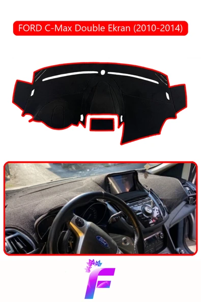 MİRCEM FORD C-MAX DOUBLE EKRAN (2010-2014) Torpido Örtüsü | Güneşten Korur | Kolay Montaj | Tam Uyum | E87 Kırmızı ürün görseli 1