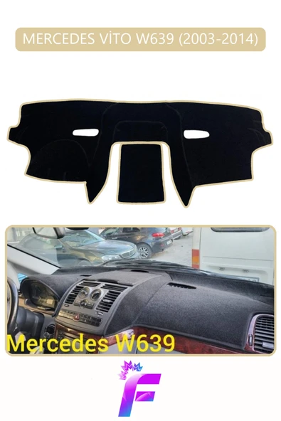 MİRCEM MERCEDES VİTO (2003-2014) Uyumlu Torpido Örtüsü | Kolay Montaj | Yansıma Önleyici | Koruma | G91 Bej ürün görseli 1