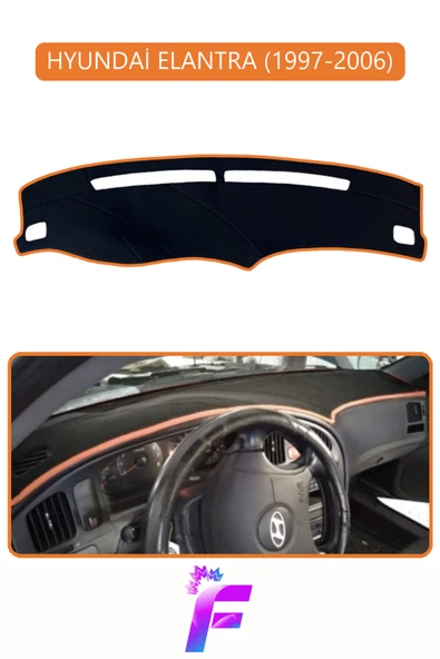 MİRCEM HYUNDAİ ELANTRA (1997-2006) Uyumlu Torpido Örtüsü | Yansıma Önleyici | Hızlı Montaj | Koruma | G10 Kahverengi ürün görseli 1