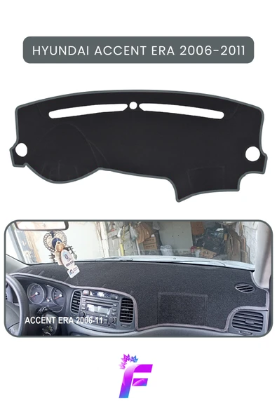 MİRCEM HYUNDAİ ACCENT ERA (2006-2011) Torpido Kılıfı | Yansıma Engeller| Kolay Montaj | Oto Aksesuar | TC44 Gri ürün görseli 1