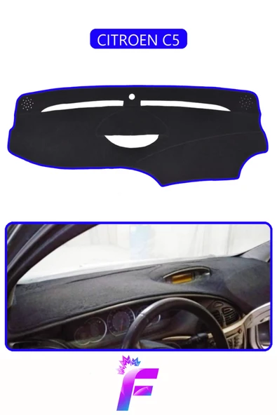 MİRCEM CITROEN C5 (2001-2004) Araca Özel Torpido Örtüsü | Hızlı  Montaj | Kaymaz Tasarım | Tam Uyum | D89 Mavi ürün görseli 1