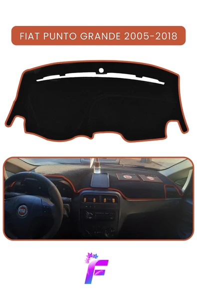 MİRCEM FIAT PUNTO GRANDE (2005-2018) Uyumlu Torpido Örtüsü | Araca Özel Üretim | Kolay Montaj | TB46 Kahverengi ürün görseli 1
