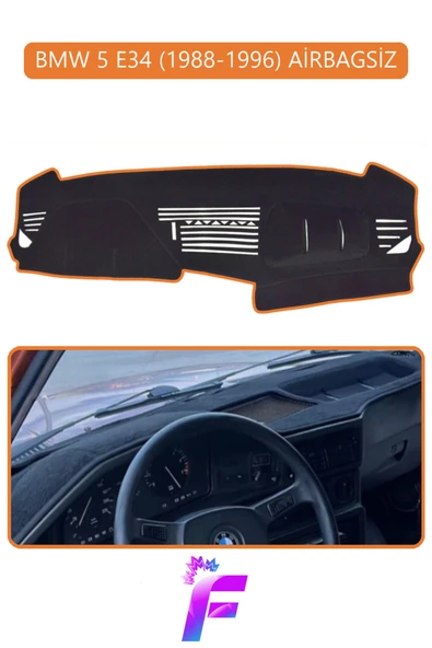 MİRCEM BMW E34 AİRBAGSİZ (1988-1996) Torpido Örtüsü | Güneşten Korur | Kolay Montaj | Tam Uyum | C94 Kahverengi ürün görseli 1