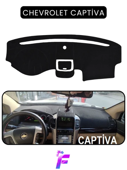 MİRCEM CHEVROLET CAPTİVA (2008-2011) Torpido Kılıfı | Yansıma ve Isı Engeller| Kolay Montaj | TA24 Siyah ürün görseli 1