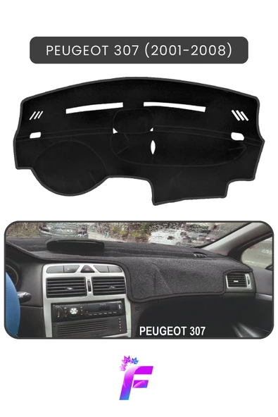 MİRCEM PEUGEOT 307 (2001-2008) Araca Özel Torpido Örtüsü | Ön Göğüs Kılıfı | Tam Koruma | Oto Aksesuar |T96 Siyah ürün görseli 1