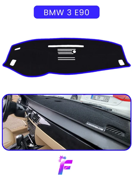 MİRCEM BMW E90 (2005-2013) Uyumlu Torpido Örtüsü | Araca Özel Üretim | Kolay Montaj | Torpido Kılıf | TA11 Mavi ürün görseli 1