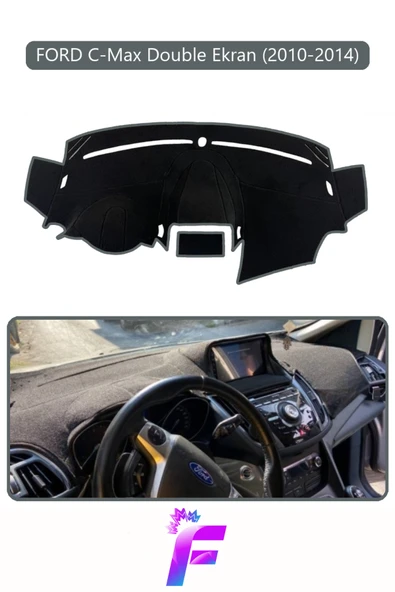MİRCEM FORD C-MAX DOUBLE EKRAN (2010-2014) Torpido Örtüsü | Güneşten Korur | Kolay Montaj | Tam Uyum | E86 Gri ürün görseli 1