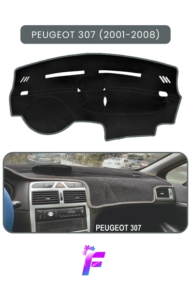 MİRCEM PEUGEOT 307 (2001-2008) Araca Özel Torpido Örtüsü | Ön Göğüs Kılıfı | Tam Koruma | Oto Aksesuar |T92 Gri ürün görseli 1