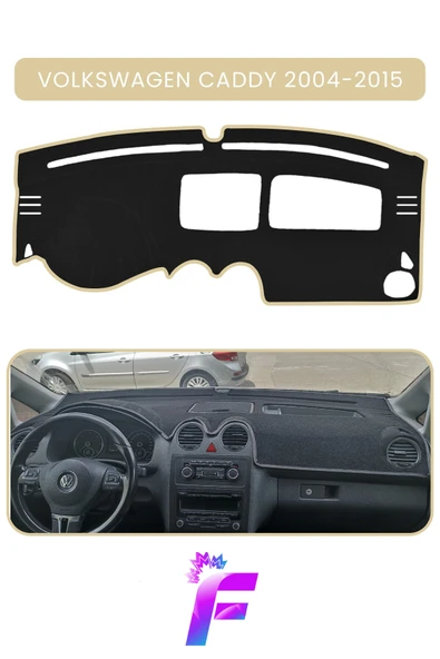 MİRCEM VOLKSWAGEN CADDY (2004-2015) Araca Özel Torpido Örtüsü | Ön Göğüs Kılıfı | Tam Koruma |B73 Bej ürün görseli 1