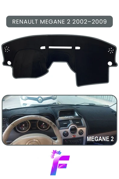 MİRCEM RENAULT Megane 2 (2002–2009) Uyumlu Torpido Örtüsü | Çatlama ve Isıya Karşı Tam Koruma | A56 Gri ürün görseli 1