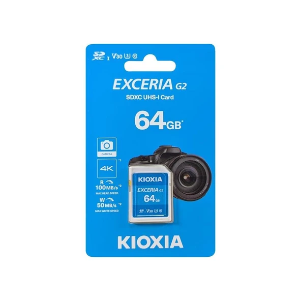 Kioxia 64GB Exceria SDXC UHS-1 V30 4K 100/50 ürün görseli 1