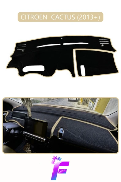 MİRCEM CITROEN CACTUS (2013+) Uyumlu Torpido Örtüsü | Hızlı  Montaj | Kaymaz Tasarım | Tam Uyum | D79 Bej ürün görseli 1