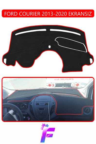 MİRCEM FORD COURIER EKRANSIZ (2013-2020) Torpido Örtüsü | Güneşten Korur | Kolay Montaj | Tam Uyum | E75 Kırmızı ürün görseli 1