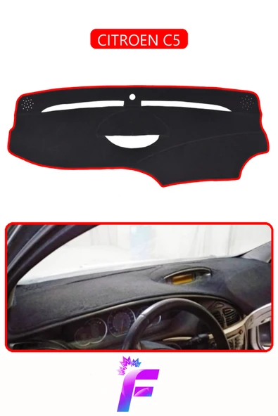 MİRCEM CITROEN C5 (2001-2004) Araca Özel Torpido Örtüsü | Hızlı  Montaj | Kaymaz Tasarım | Tam Uyum | D87 Kırmızı ürün görseli 1