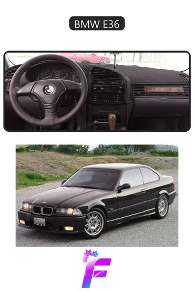 MİRCEM BMW E36 AİRBAGSİZ (1990-1998) Torpido Örtüsü | Güneşten Korur | Kolay Montaj | Tam Uyum | D6 Siyah ürün görseli 1