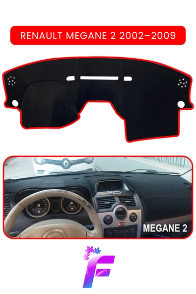 MİRCEM RENAULT Megane 2 (2002–2009) Uyumlu Torpido Örtüsü | Çatlama ve Isıya Karşı Tam Koruma | A57 Kırmızı ürün görseli 1