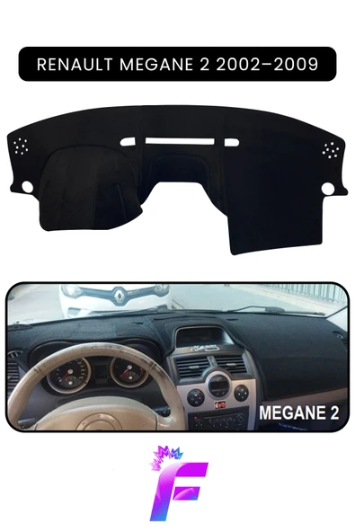 MİRCEM RENAULT Megane 2 (2002–2009) Uyumlu Torpido Örtüsü | Çatlama ve Isıya Karşı Tam Koruma | A60 Siyah ürün görseli 1