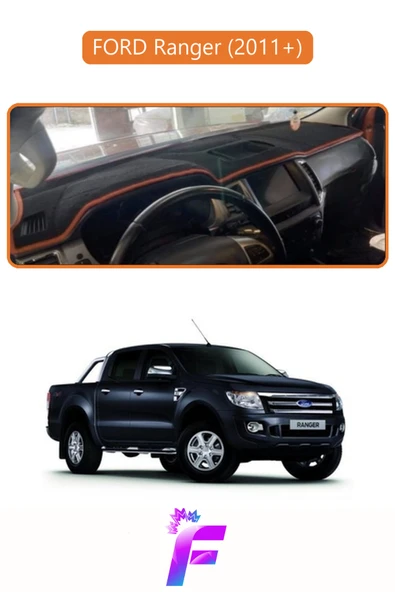 MİRCEM FORD RANGER (2011-2019) Uyumlu Torpido Örtüsü | Yansıma Önleyici | Kolay Montaj | Tam Koruma | F34 Kahverengi ürün görseli 1
