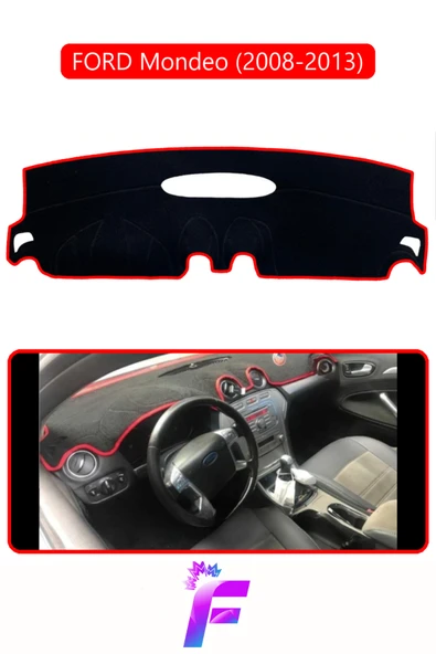 MİRCEM FORD MONDEO (2008-2013) Araca Özel Torpido Örtüsü | Kolay Montaj | Güneşten Korur | Tam Uyum| F27 Kırmızı ürün görseli 1