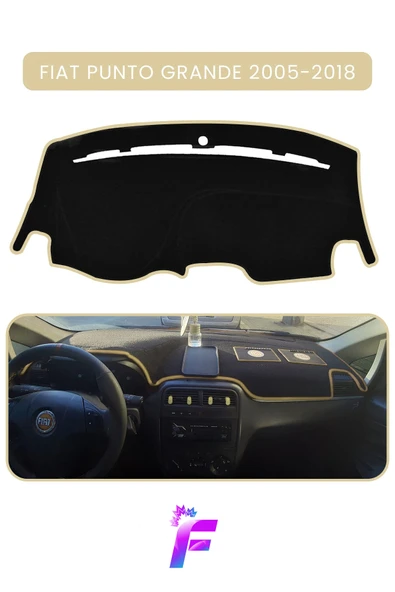 MİRCEM FIAT PUNTO GRANDE (2005-2018) Uyumlu Torpido Örtüsü | Araca Özel Üretim | Kolay Montaj | TB43 Bej ürün görseli 1