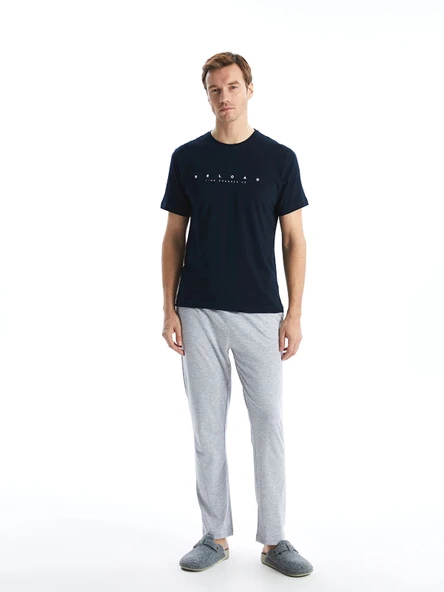 LC WAIKIKI LACİVERT Standart Kalıp Erkek Pijama Takımı ürün görseli 1