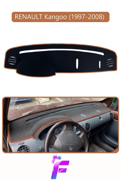 MİRCEM RENAULT KANGOO (1997-2008) Uyumlu Torpido Örtüsü | Yansıma Önleyici | Tam Koruma | Hızlı Montaj |J82 Kahverengi ürün görseli 1