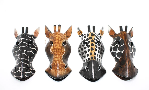 Ahşap Duvara Asmalı 20 Cm Zebra Maske ürün görseli 1