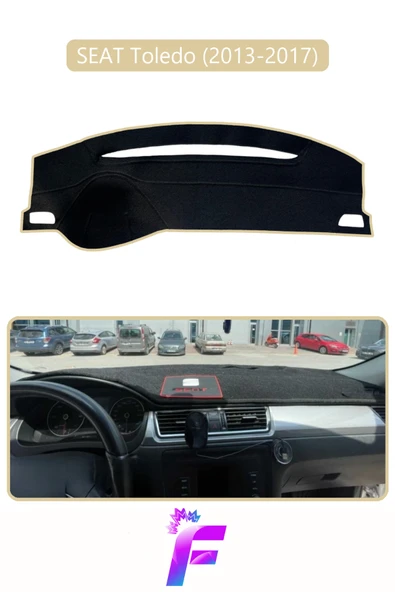 MİRCEM SEAT TOLEDO (2013-2017) Uyumlu Torpido Örtüsü | Yansıma Önleyici | Tam Koruma | Hızlı Montaj | K31 Bej ürün görseli 1