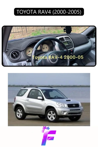 MİRCEM TOYOTA RAV4 (2000-2005) Uyumlu Torpido Örtüsü | Yansıma Önleyici | Tam Koruma | Hızlı Montaj | K60 Siyah ürün görseli 1