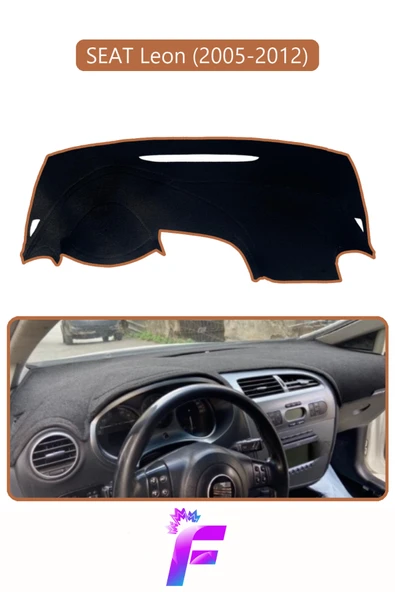 MİRCEM SEAT LEON (2005-2012) Uyumlu Torpido Örtüsü | Yansıma Önleyici | Tam Koruma | Hızlı Montaj | K22 Kahverengi ürün görseli 1
