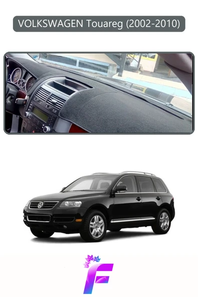 MİRCEM VOLKSWAGEN TOUAREG (2002-2010) Uyumlu Torpido Örtüsü | Yansıma Önleyici | Hızlı ve Kolay Montaj | L14 Gri ürün görseli 1