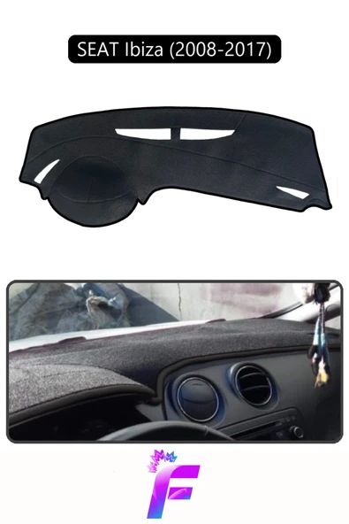 MİRCEM SEAT IBIZA (2008-2017) Uyumlu Torpido Örtüsü | Yansıma Önleyici | Tam Koruma | Hızlı Montaj | K18 Siyah ürün görseli 1