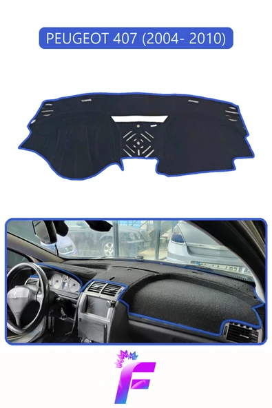 MİRCEM PEUGEOT 407 (2004-2010) Uyumlu Torpido Örtüsü | Yansıma Önleyici | Tam Koruma | Kolay Montaj | H89 Mavi ürün görseli 1