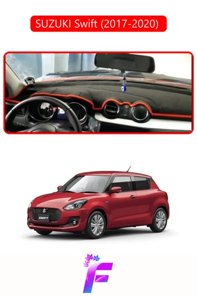 MİRCEM SUZUKI SWİFT (2017-2020)  Uyumlu Torpido Örtüsü | Yansıma Önleyici | Tam Koruma | Hızlı Montaj | K51 Kırmızı ürün görseli 1