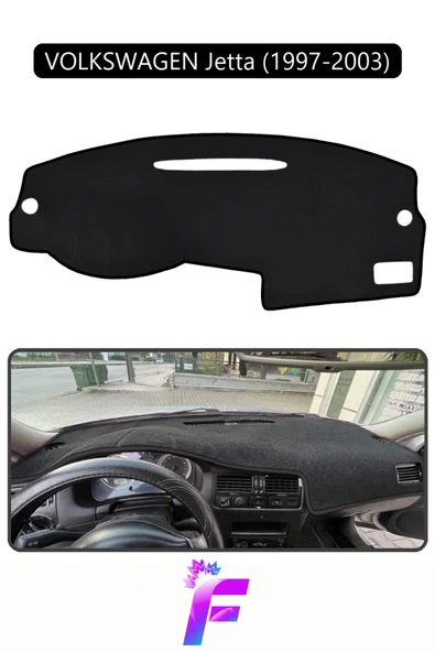 MİRCEM VOLKSWAGEN JETTA (1997-2003) Uyumlu Torpido Örtüsü | Yansıma Önleyici | Koruma | Hızlı Montaj | K90 Siyah ürün görseli 1