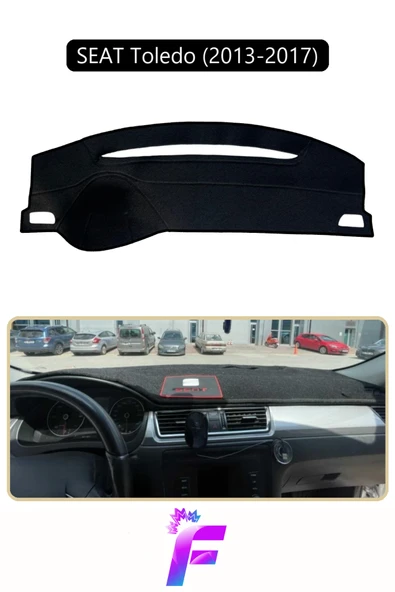 MİRCEM SEAT TOLEDO (2013-2017) Uyumlu Torpido Örtüsü | Yansıma Önleyici | Tam Koruma | Hızlı Montaj | K36 Siyah ürün görseli 1
