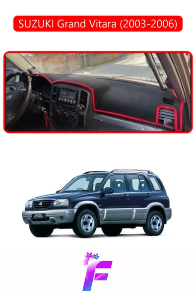 MİRCEM SUZUKI GRAND VİTARA (2003-2006) Uyumlu Torpido Örtüsü | Yansıma Önleyici | Tam Koruma | K45 Kırmızı ürün görseli 1