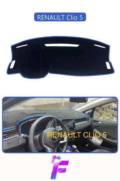 MİRCEM RENAULT CLİO 5 Uyumlu Torpido Örtüsü | Yansıma Önleyici | Tam Koruma | Kolay ve Hızlı Montaj | J65 Mavi ürün görseli 1