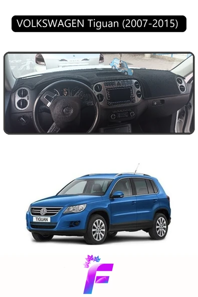 MİRCEM VOLKSWAGEN TİGUAN (2007-2015) Uyumlu Torpido Örtüsü | Yansıma Önleyici | Hızlı ve Kolay Montaj | L12 Siyah ürün görseli 1